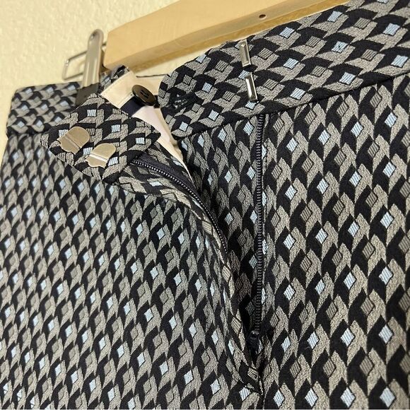 Theory Treeca 2 Dimensional Jacquard Slim Fit Cropped Trouser Pants Size 10 - Picture 10 of 15